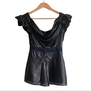 Bebe black metallic blouse